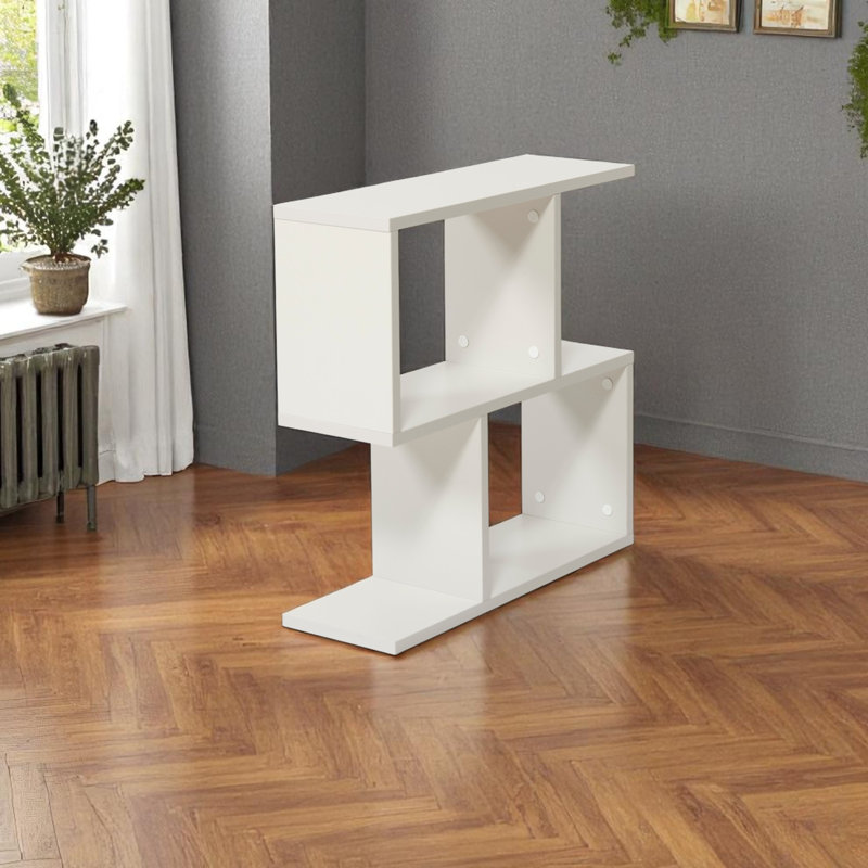 Furnishome Store Alfa Rectangle 4 Shelves End Table, Gray