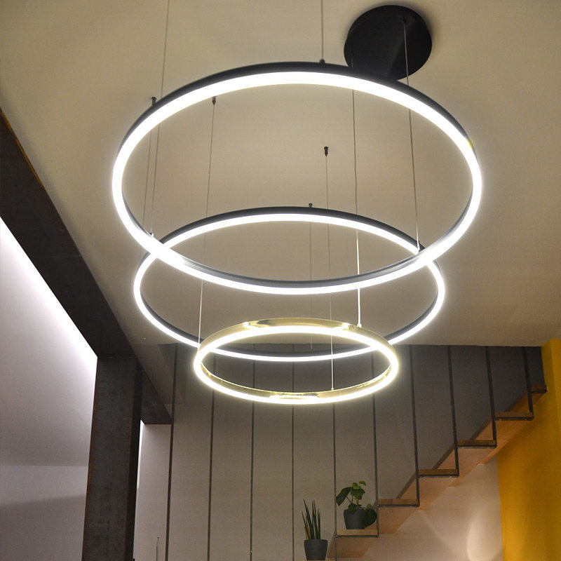 Ring 60 LED Pendant Dimmable, 240cm H x 33cm W x 33cm D, White