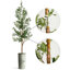 Arbre artificiel dans un pot de fleurs moderne, décoration d'arbre en soie d'olivier artificiel (pot et arbre)-424482374-407143834
