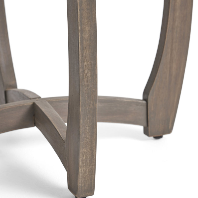 Table en bois gris de 27,5 pouces avec une touche rustique de style bistrot -