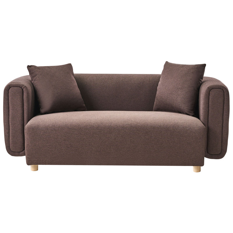 2 Seater Fabric Sofa, Dark Brown