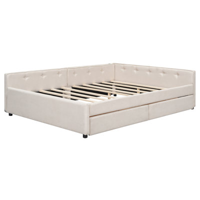 Upholstered Platform Bed with Drawers by Latitude Run