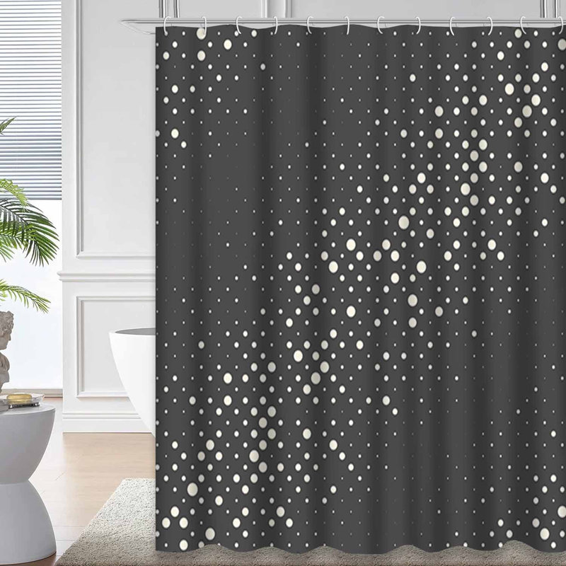Rideau de douche blanc à rayures diagonales sans couture avec 12 crochets, L 72 po x l 72 po
