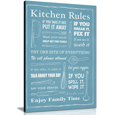 Kitchen Rules - Wrapped Canvas Print