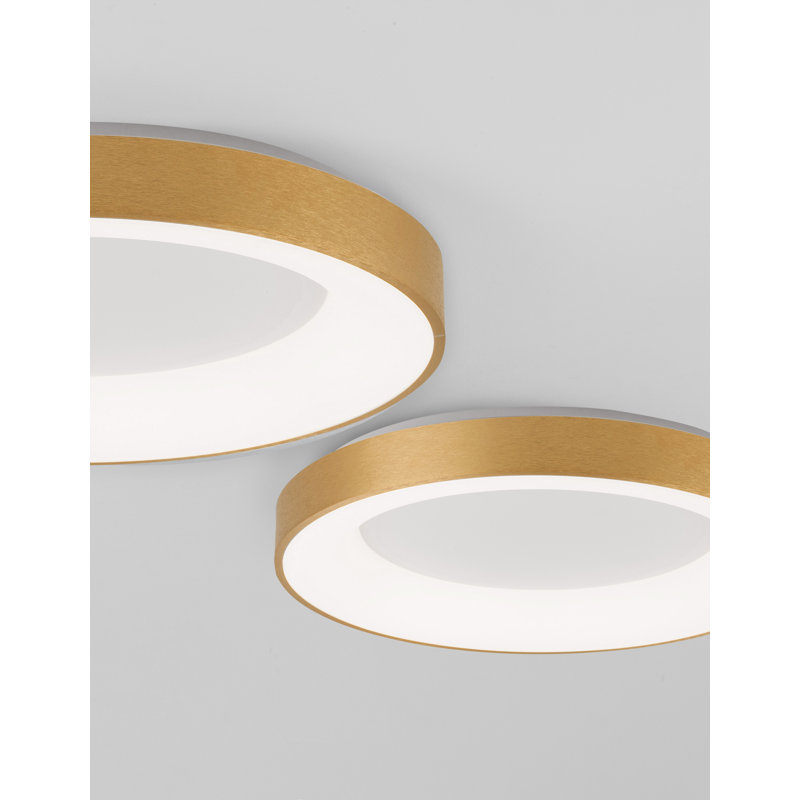 LED Flush Mount, Gold, 9cm H x 60cm W x 60cm D, 3000K