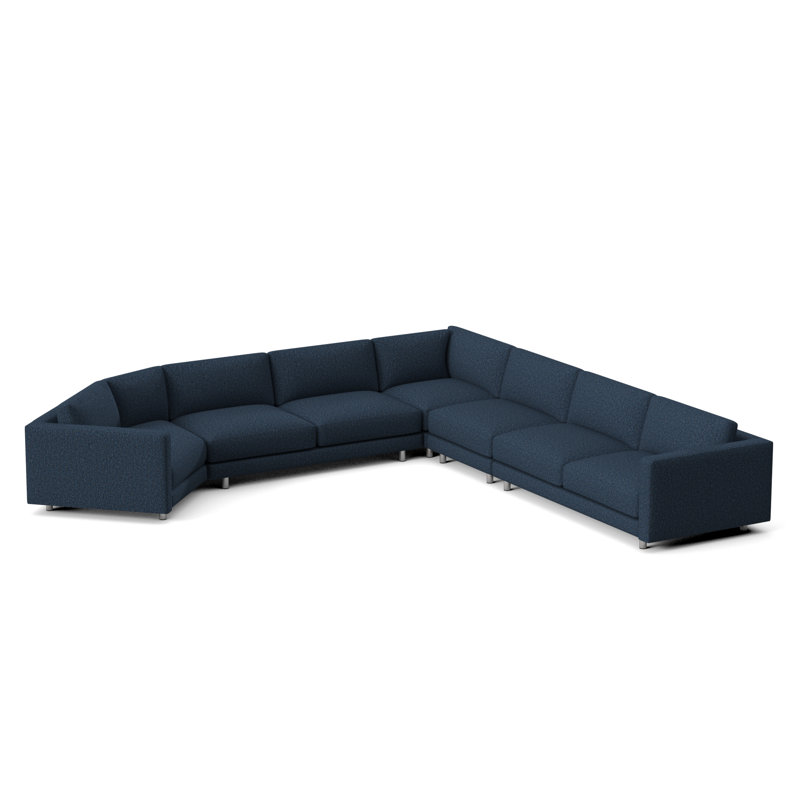 Avanni Patio Sectional with Sunbrella Cushions, Silver, Cream Outdoor Poly 6070-002
