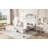 Queen Size Metal Canopy Platform Bed With Upholstered Headboard And Two Storage Drawers