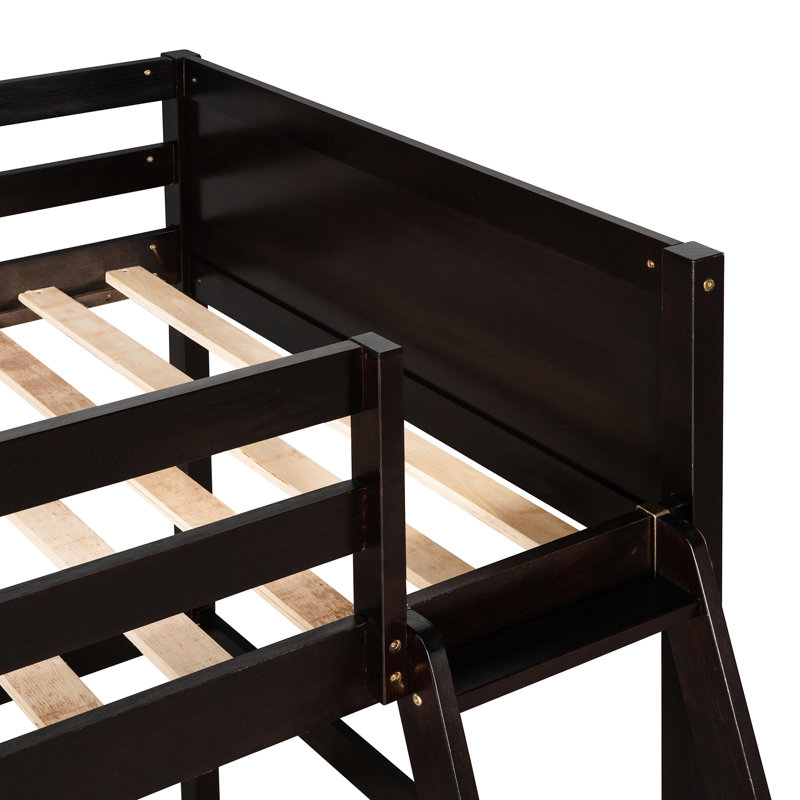 Lit mezzanine simple en bois massif avec base solide, utilisation durable