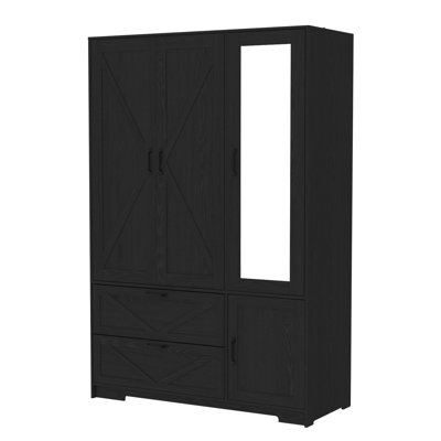 Armoire penderie 72 "avec miroir, tiroirs et lumière 72"