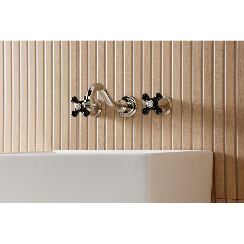 Kingston Brass Duchess Two-Handle Wall Mount Bathroom Faucet, Polished Nickel