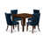 Antique Walnut Table with Navy Blue Chairs