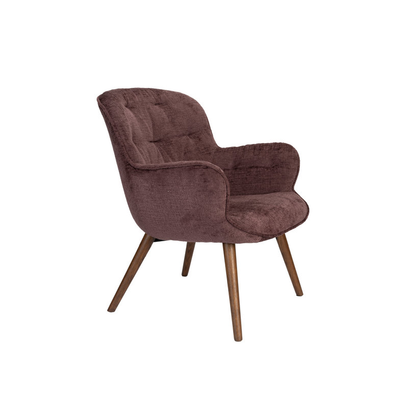 Lenn Lounge Chair, Purple Polyester