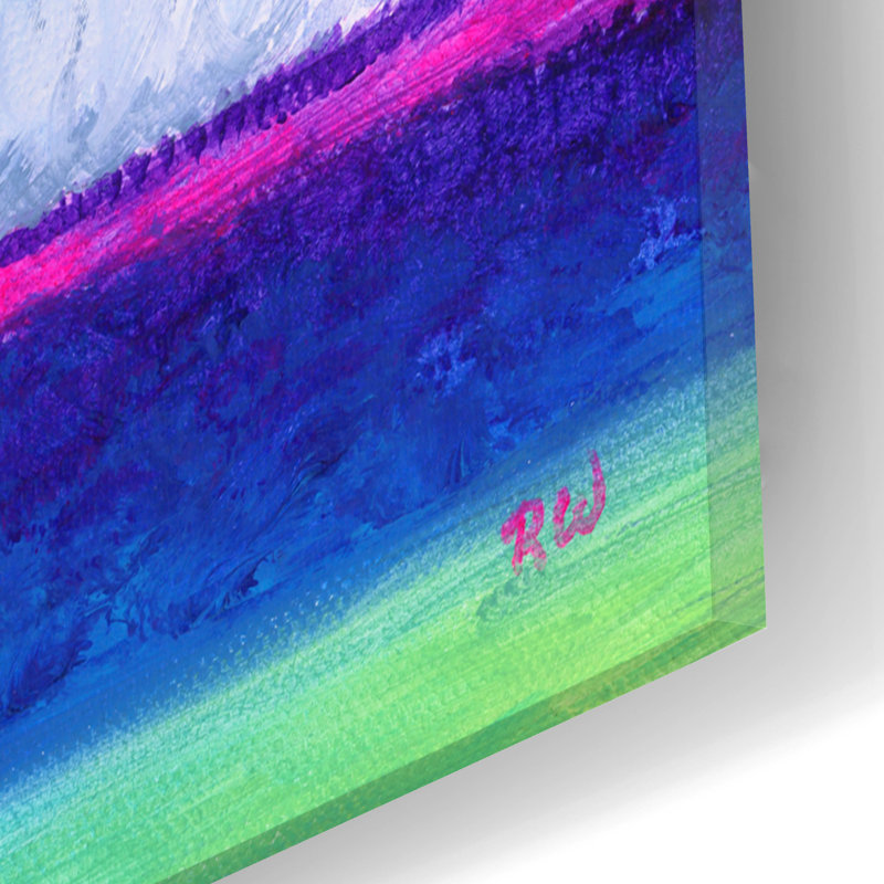 «Rainbow White Cat» par Rebecca Wang, art mural en verre acrylique, H 24 po x l 16 po x P 0,2 po