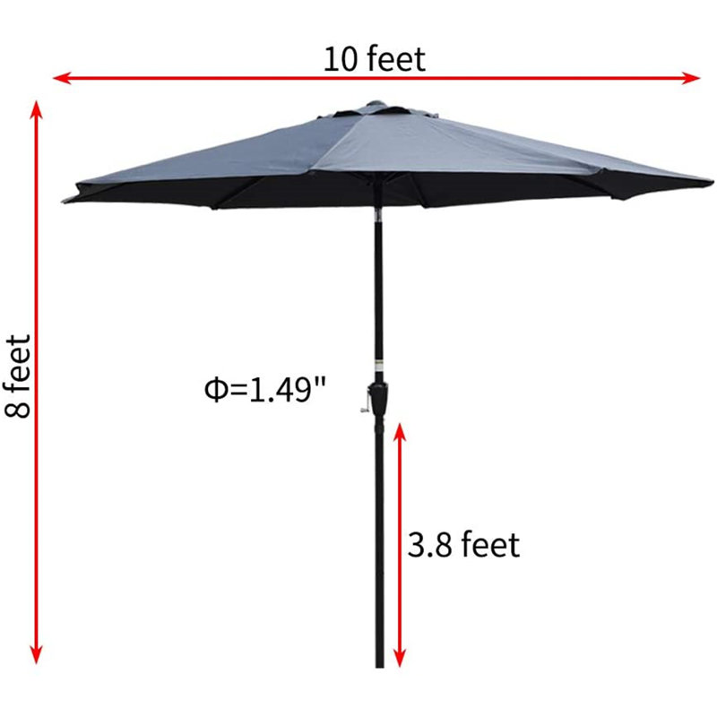 Parasol de marché 10 po Nolin, Gris