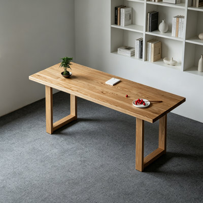 Practical White Oak Solid Wood Rectangular Desk