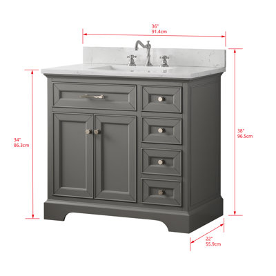 Currahee 36" Single Bathroom Vanity Set