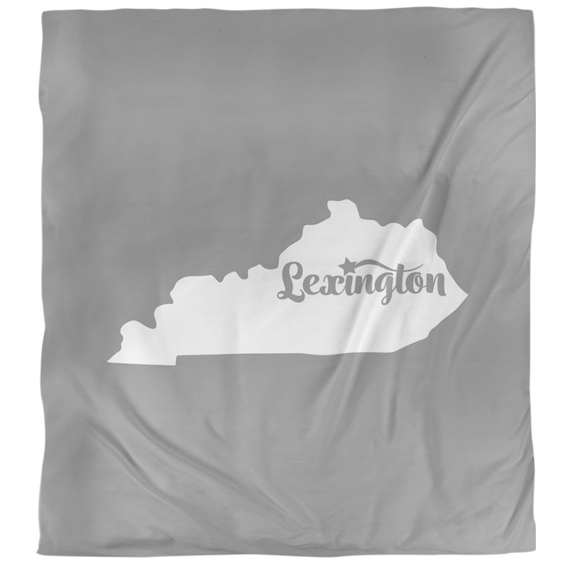 Housse de couette simple Kentucky Lexington, Housse de couette pour très grand lit, Gris, Microfibre
