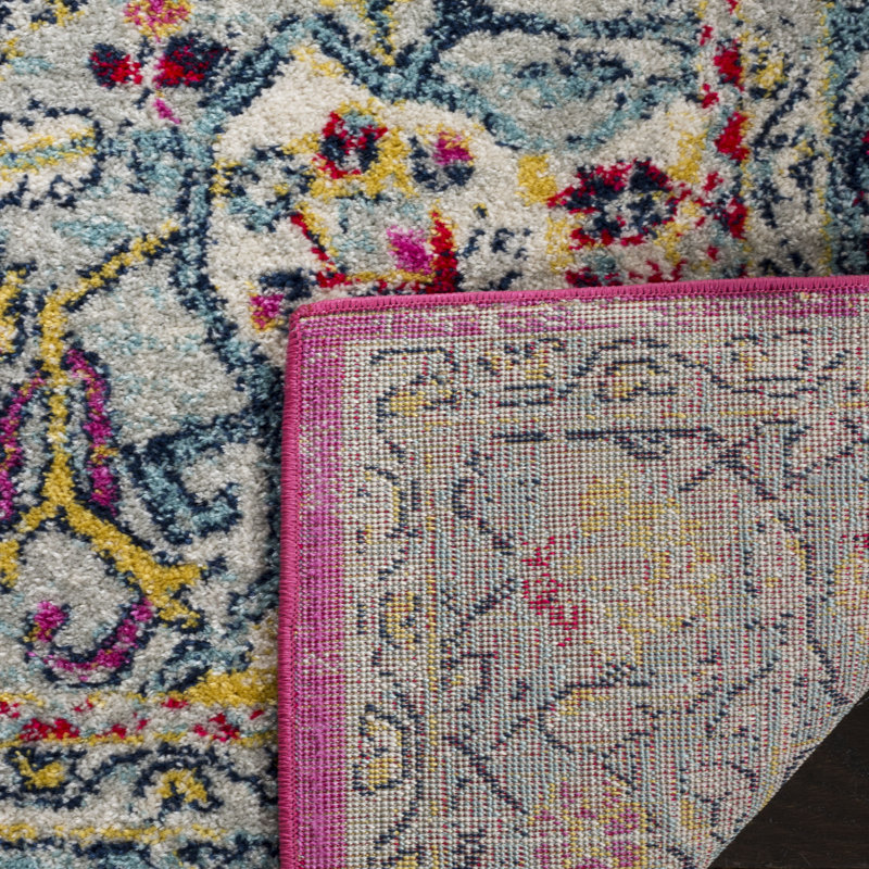 Tapis oriental fuchsia / turquoise Christa, Tapis de couloir 2 pi x 12 pi