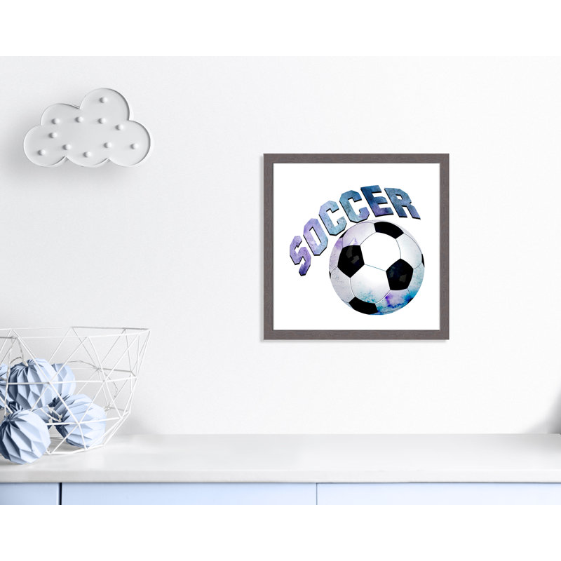 Fille de football 1, H 22,5 po x l 22,5 po x P 0,63 po, Encadrement fil du bois gris
