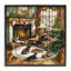 Chiens autour de la cheminée de Noël, estampe numérique, conception par LSR Design Studio-793719434-793719432