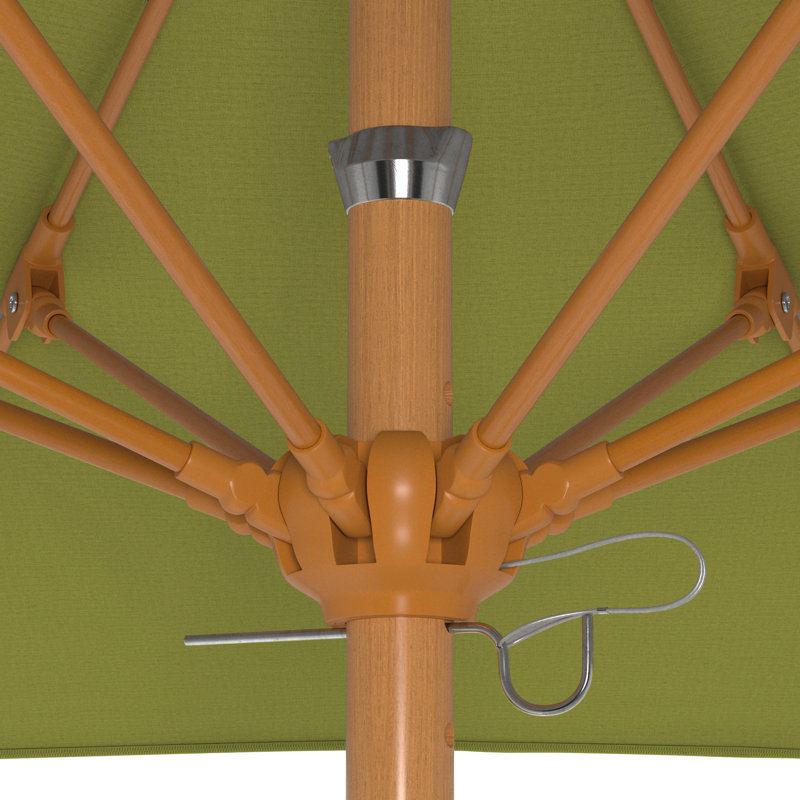 Parasol en bois de teck 7,5 pi, Vert