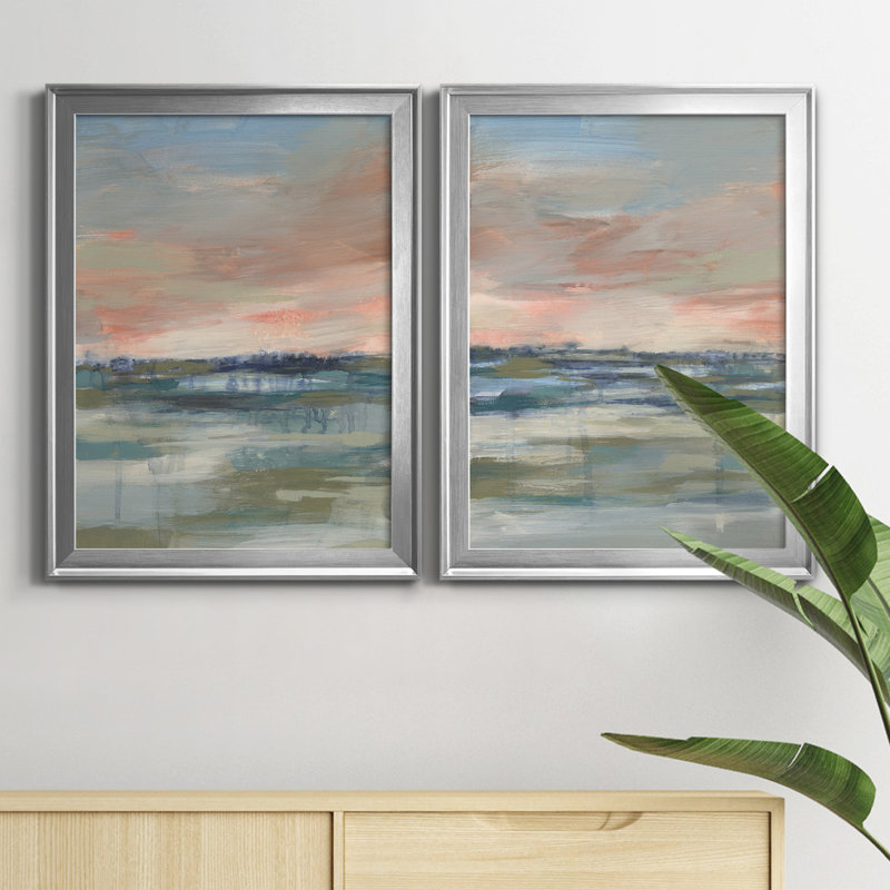 «Vast Marsh I», reproduction encadrée de qualité supérieure - prête à être accrochée, Cadre argenté