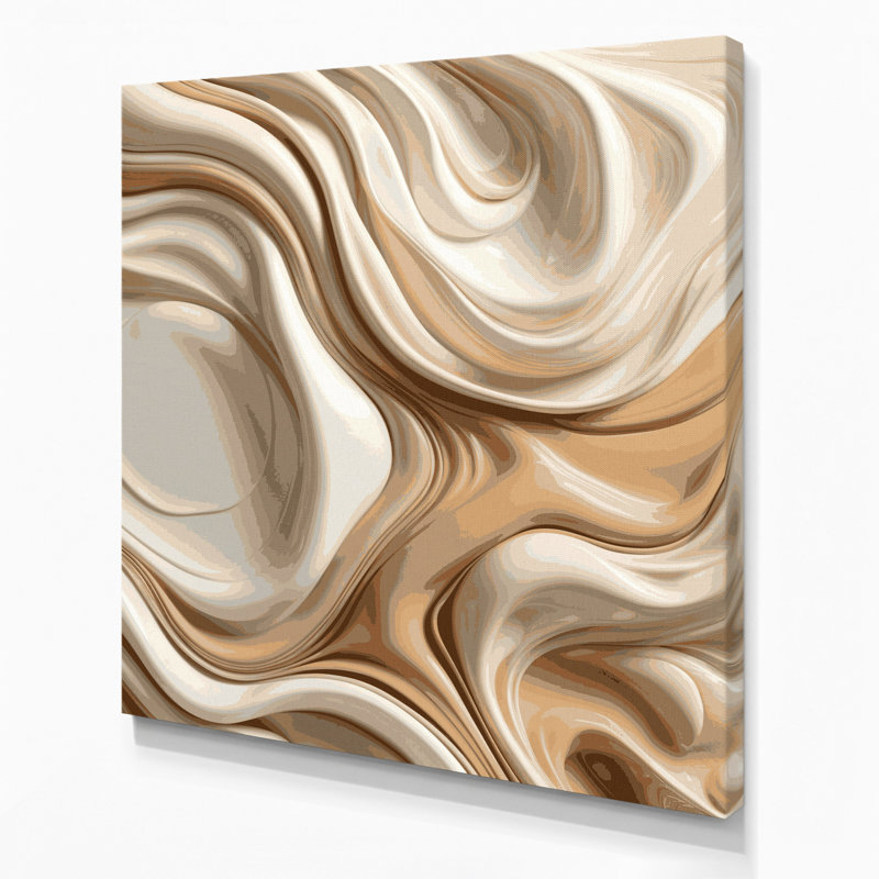 Abstrait art fluide sur toile brune 62, H 12 po x l 12 po
