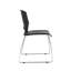 Chaise d'invité de réception empilable, dossier ouvert noir, base traîneau chromée