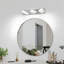 Luminaire à DEL ovale rotatif blanc moderne à 3 lumières DEL avec base en chrome pour meuble-lavabo de 21 po-130633260