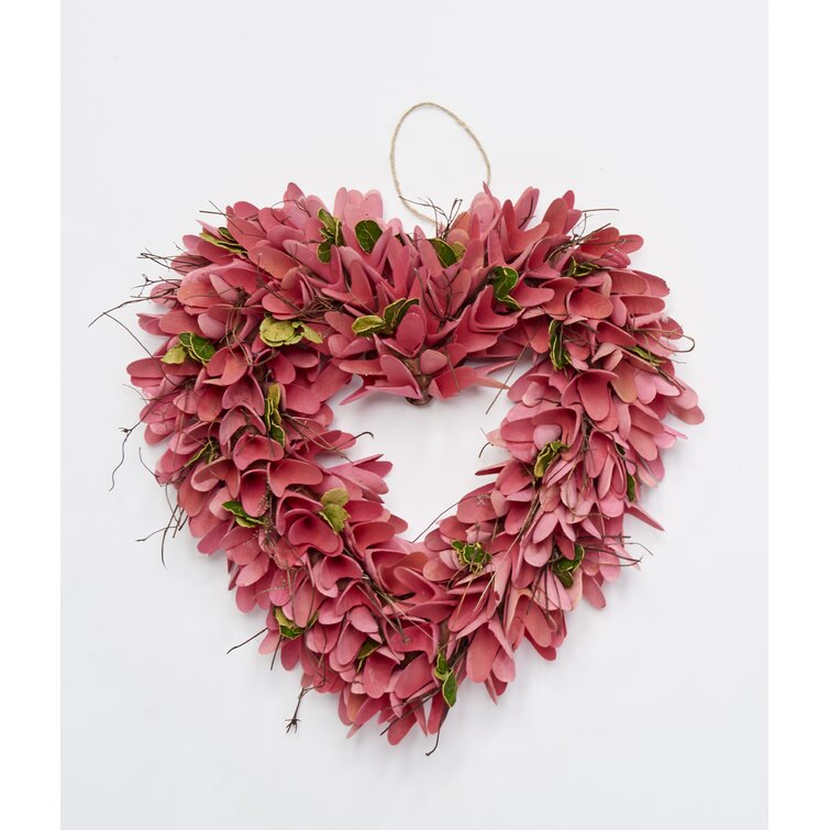 Berry Heart 8 Twig Wreath Primrue Wreath Color: Pink