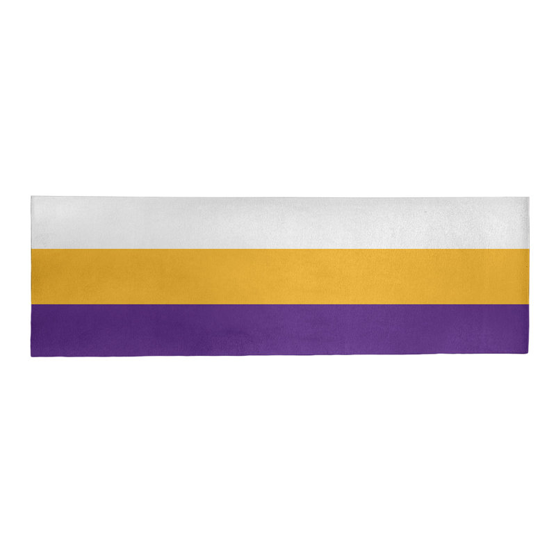 Tapis mauve/doré rayé, Tapis de couloir 2 pi 6 po x 8 pi