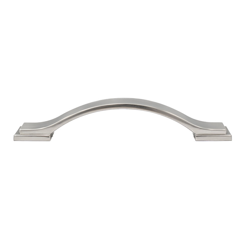 Poignée de tiroir arquée en nickel satiné de 3 1/2 po Architectural Smooth, Nickel satiné, 3 1/2"