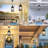15.5'' Large Outdoor Pendant Light Fixtures 3-light, Dusk To Dawn Exterior Hanging Lantern Porch Light Adjustable, Brown Hanging Lamp Farmhouse Exterior Chandelier Ceiling Mount For Entrance Patio