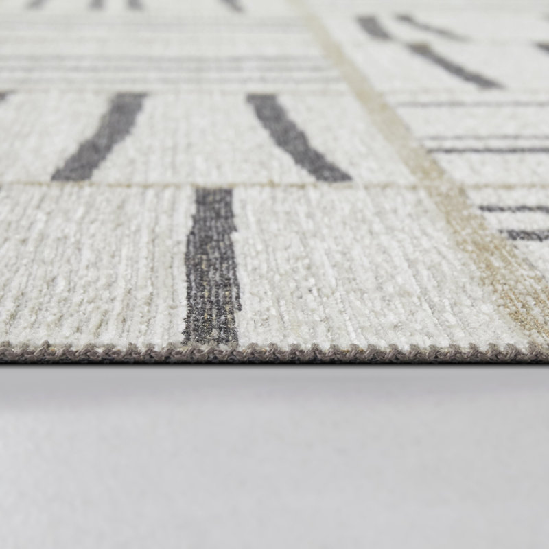 Laki Rectangle Patchwork Machine Woven Jute/Sisal/Recycled P.e.t Area Rug in Cream/Gray, Rectangle 7'10" x 10'