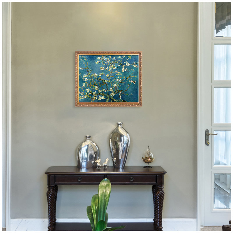Almond Blossom by Vincent Van Gogh Framed Size:18X22 inches,Image Size:16x20 inches,Gold Frame The World Classic Art Reproductions,Wall Art for Home Decor