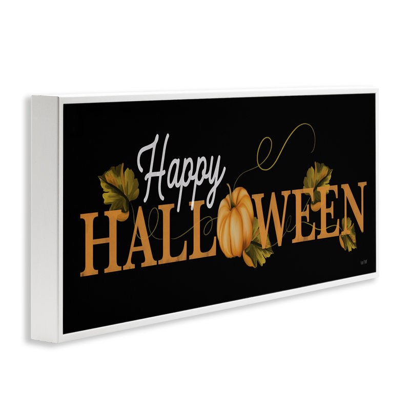 Joyeux Halloween sur estampe numérique encadrée par House Fenway, Giclée encadrée blanc bord de mer, H 10 po x l 24 po