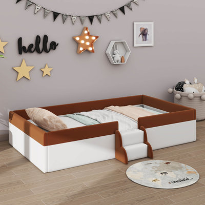 Upholstered Daybed Frame With Fence And Stairs by Latitude Run