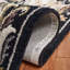 Tapis floral en laine / coton touffeté à la main Savonnerie en noir / ivoire / ivoire / noir-94664443