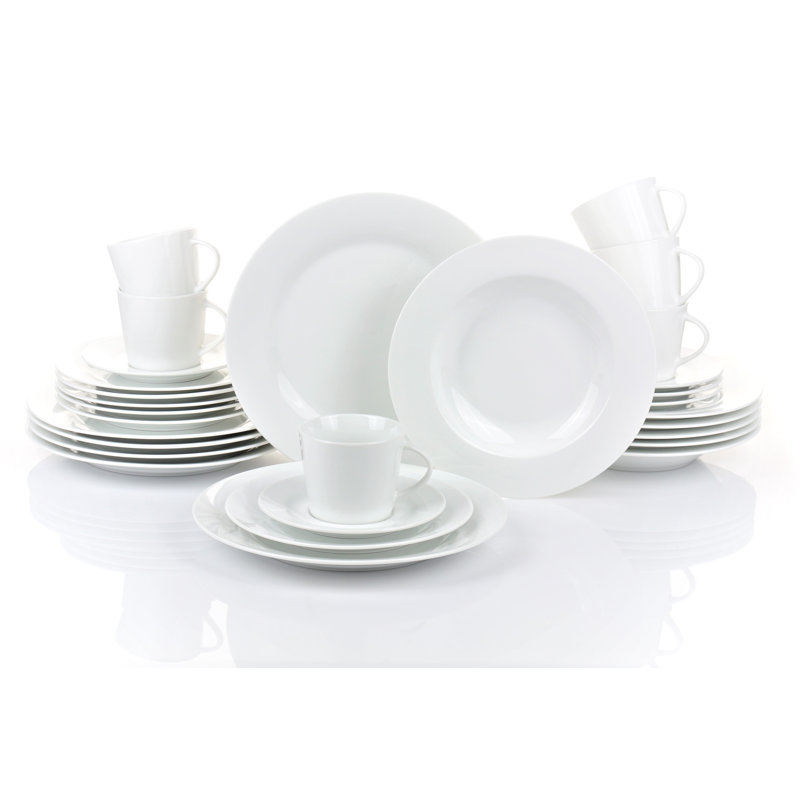Classico Piece Porcelain China Dinnerware Set - Service for 6