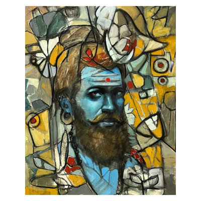 Lord Shiva (Bharam Series) - Abstract Painting | Mixed Media On Canvas | By Maadhvan Goyal