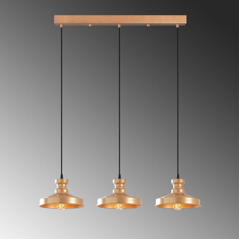 3 - Light Kitchen Island Pendant, Copper