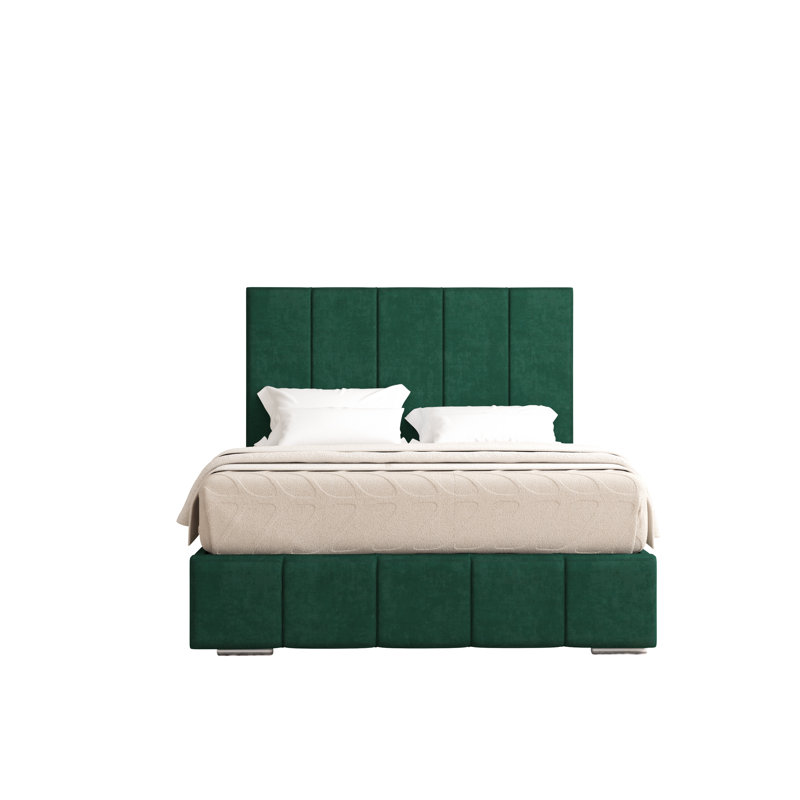Edelmann Upholstered Bed, Small Double (4'), Emerald