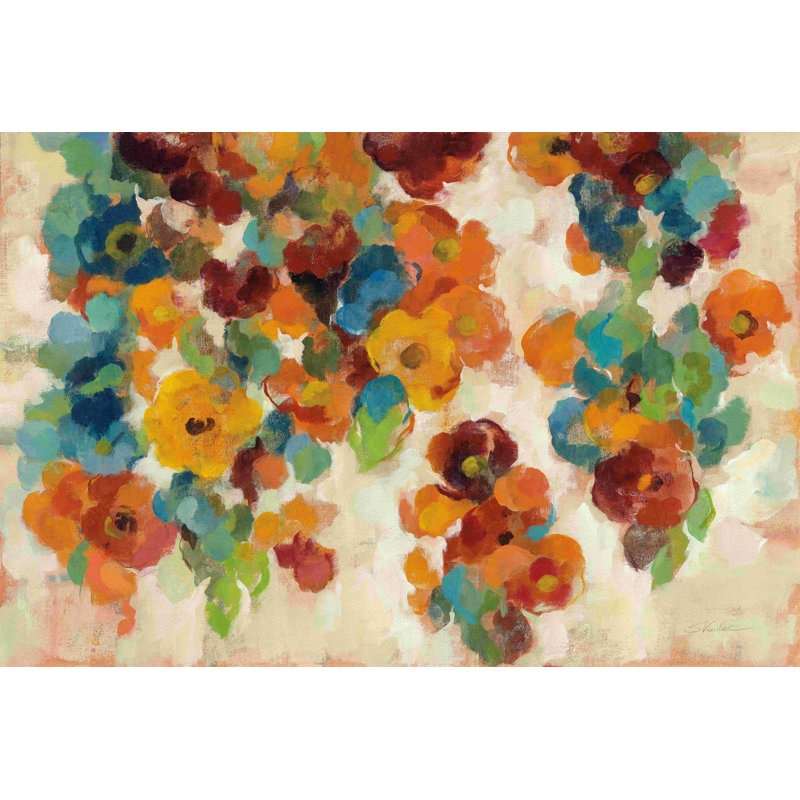 Épices et fleurs turquoise, H 12 po x l 18 po