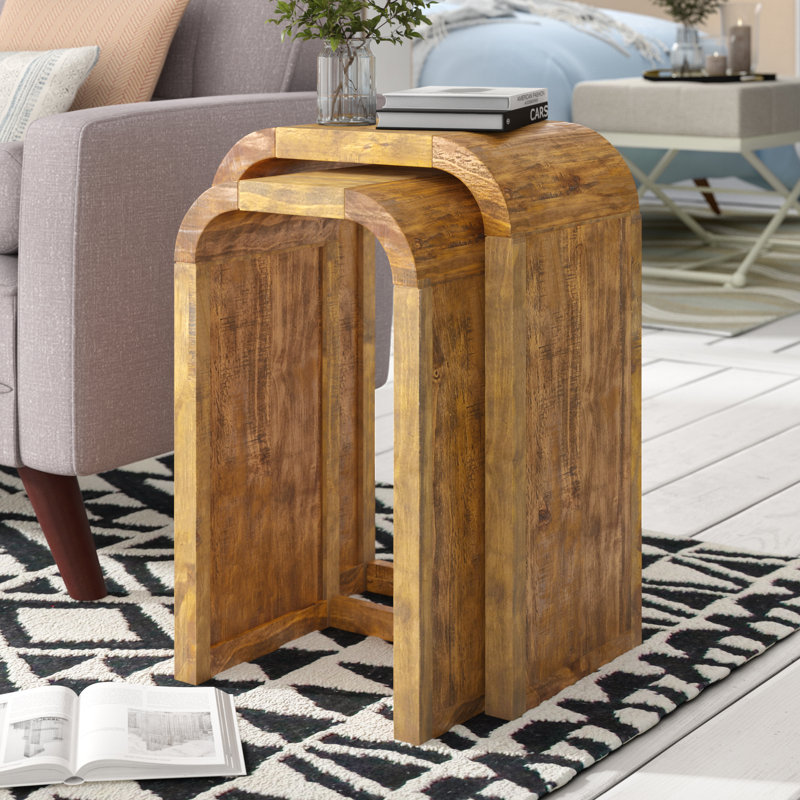 Acton Solid Wood Sled Nesting Tables