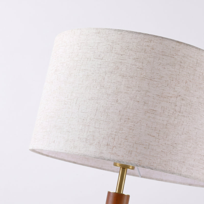 Lampe sur pied en bois massif électroplaquée