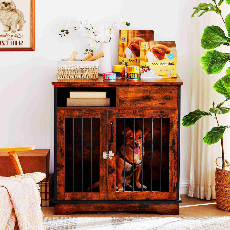 Niche pour chien Dartavious, Brun rustique