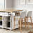 54inch Large Kitchen Island with Rubber Wood Drop Leaf, Embossed Texture Rolling Kitchen Cart on 4 Wheels with 4 Doors and 3 Drawers-1854671798