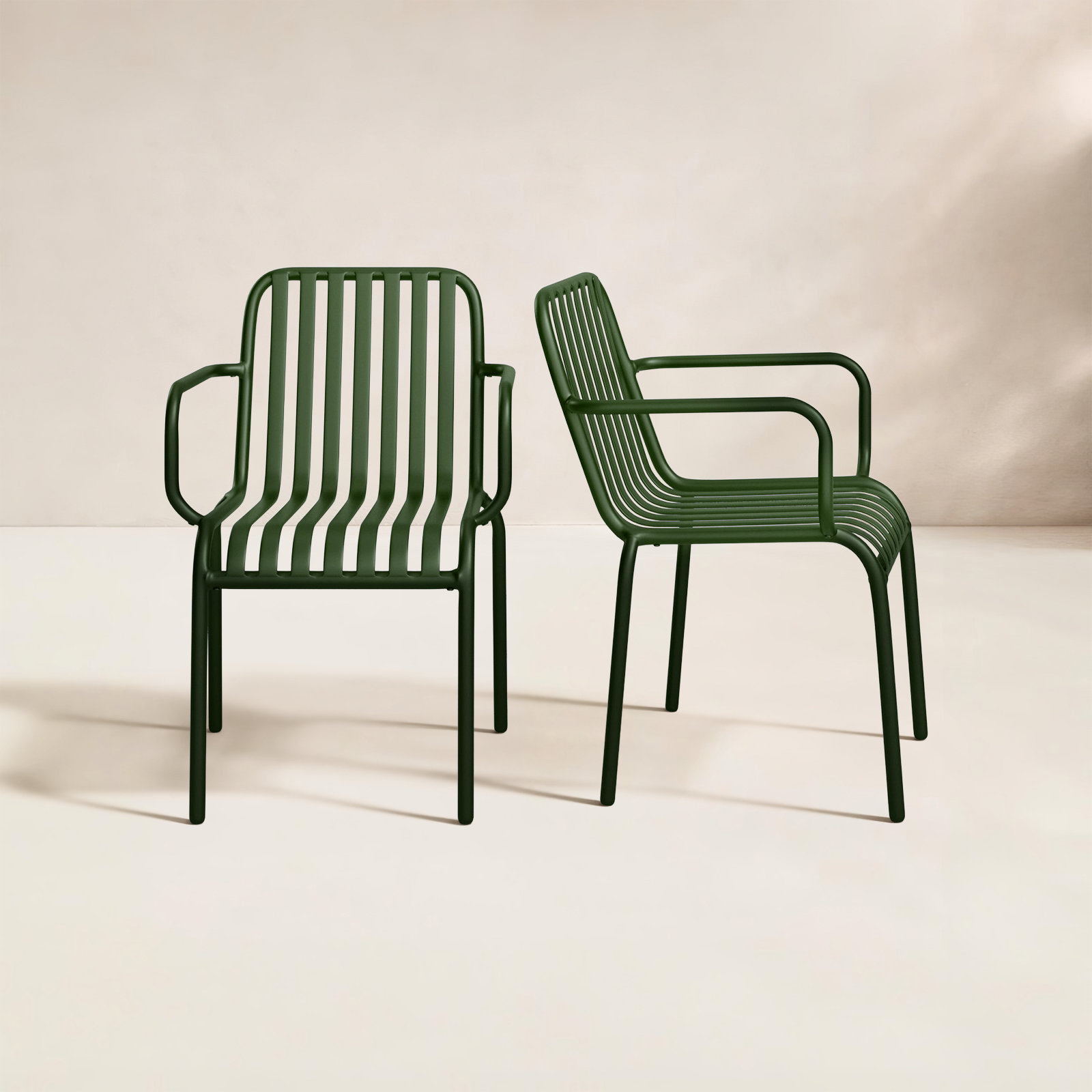 Abra Stackable Patio Armchair, Dark Green