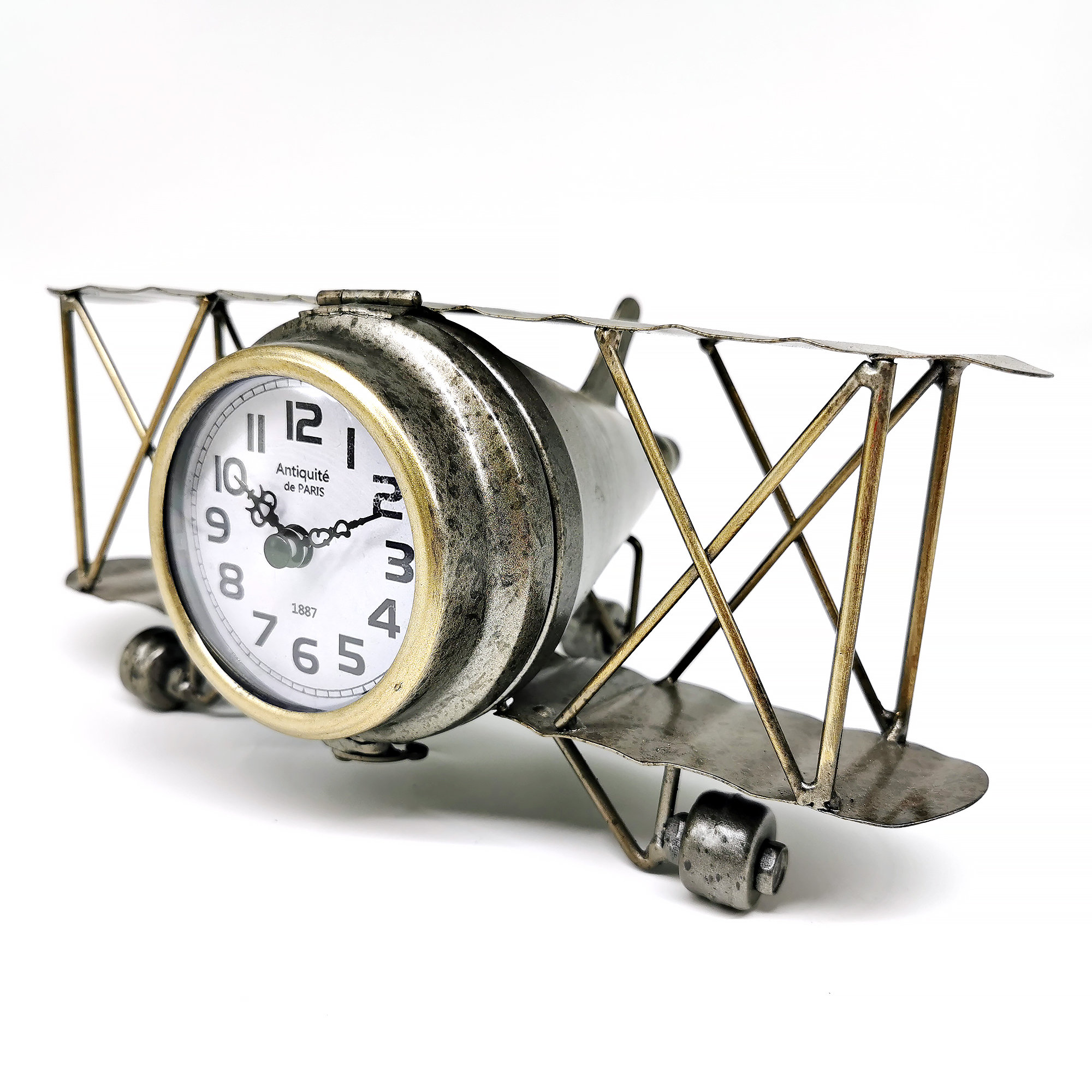 Vintage Metal Airplane Model - Retro Iron Plane Figurine For Living