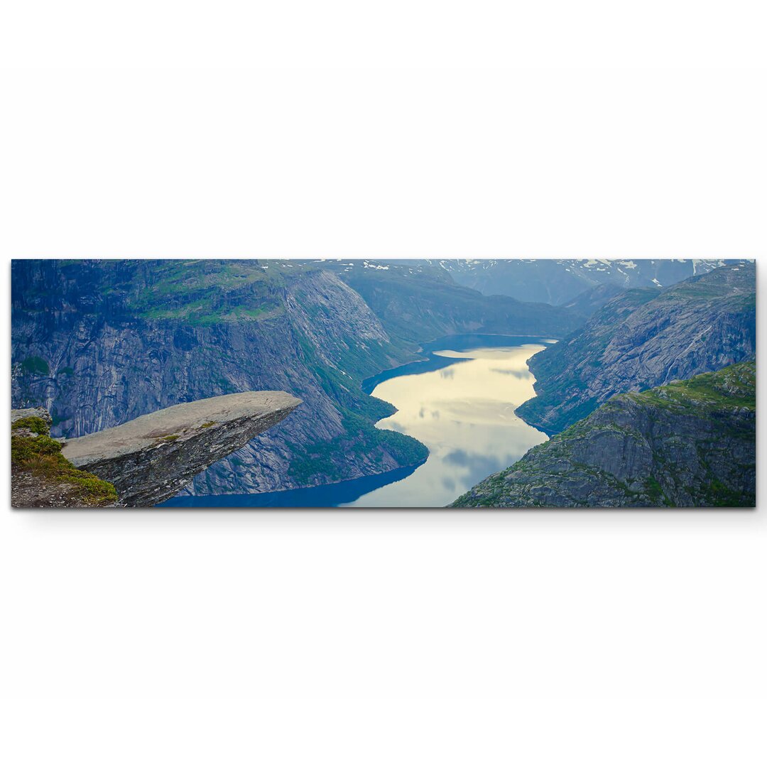 Leinwandbild Fluss durch einen Fjord